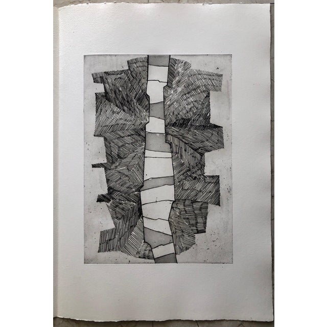 Abstract Jean Deyrolle, French Avant Garde Bold Abstract Geometric Aquatint Etching Op Art Kinetic For Sale - Image 3 of 9