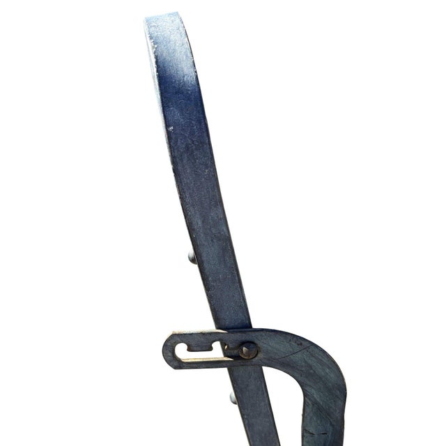 1950s Mid-Century Steel Patio Reclining/Rocking Slider 3 Seat Sofa W/ Folding Arms For Sale - Image 9 of 9