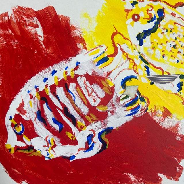 1980’s original abstract expressionist fish painting. Measures 30x17. Check out my shop Robins Egg Gallery for more.