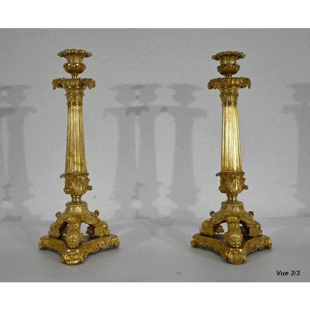 Early 19th Century Bronze Candleholders, Set of 2 For Sale - Image 13 of 16
