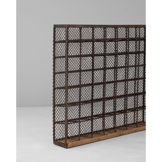 Mid 20th Century French Metal Shelf On Wooden Base For Sale - Image 4 of 18