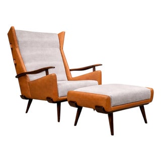 Bergère Lounge Chair and Ottoman in Rosewood by Jorge Zalszupin for L’Atelier, Brazil, 1950s - Lot 737A For Sale