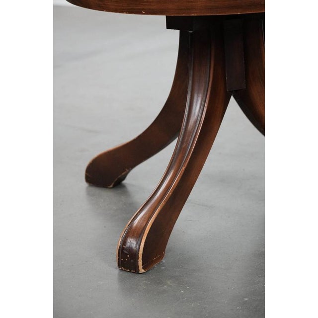 English Style Cowhide and Wood Chesterfield Office Chair with Decorative Nails For Sale - Image 11 of 17