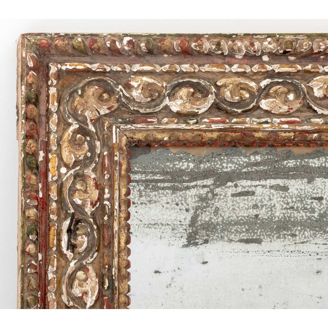 Baroque Baroque Painted and Carved Giltwood Mirror, 18th Century For Sale - Image 3 of 5
