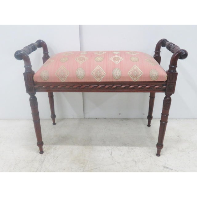 Sheraton Mahogany Carved Vanity Bench Chairish