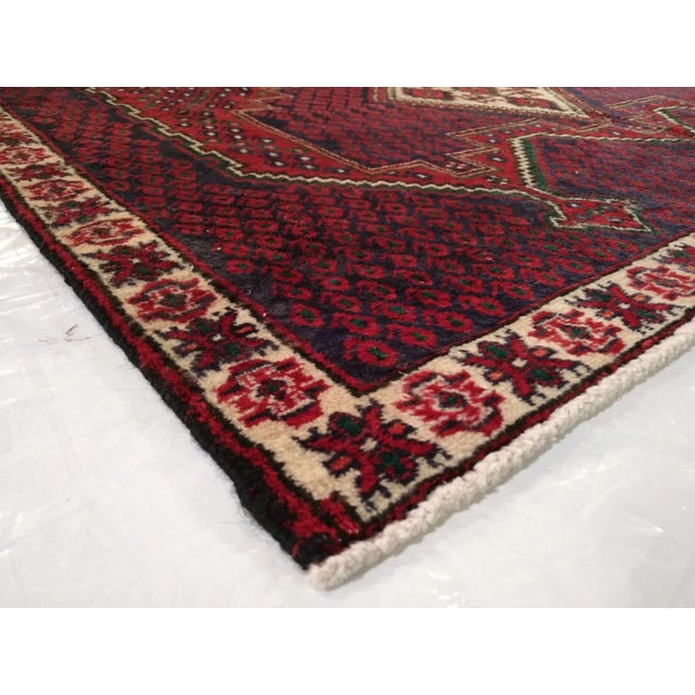 Ruby Red 1970's Afshar Rug, 5'9" X 9' For Sale - Image 8 of 9
