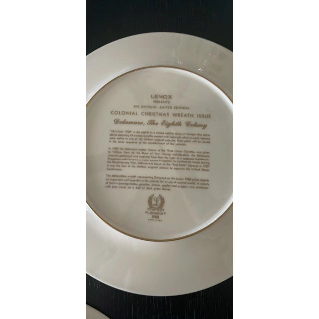 Ceramic Lenox 1980s Christmas Plate Set For Sale - Image 7 of 7