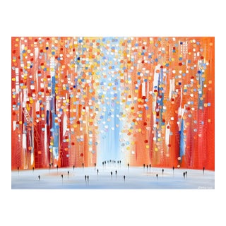 Sunset Motion - Abstract Color Drenched Figurative Textured Impasto Original Artwork by Ekaterina Ermilkina For Sale