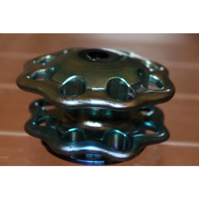 Art Deco Era Authentic Steuben Blue Bud Flower Piece For Sale - Image 5 of 8