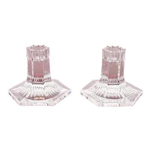 Tiffany & Co. Clear Crystal Candlesticks, Pair