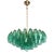 Contemporary Green “Poliedri” Murano Glass Gold Chandelier in Venini Style For Sale