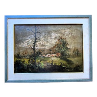 Fioresi, Emilian Countryside in the Rain, 1940s, Oil For Sale