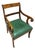 Neoclassical Revival Chair with Green Leather Seat For Sale
