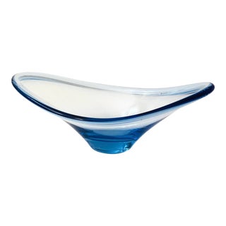 Holmegaard Blue Art Glass Bowl For Sale