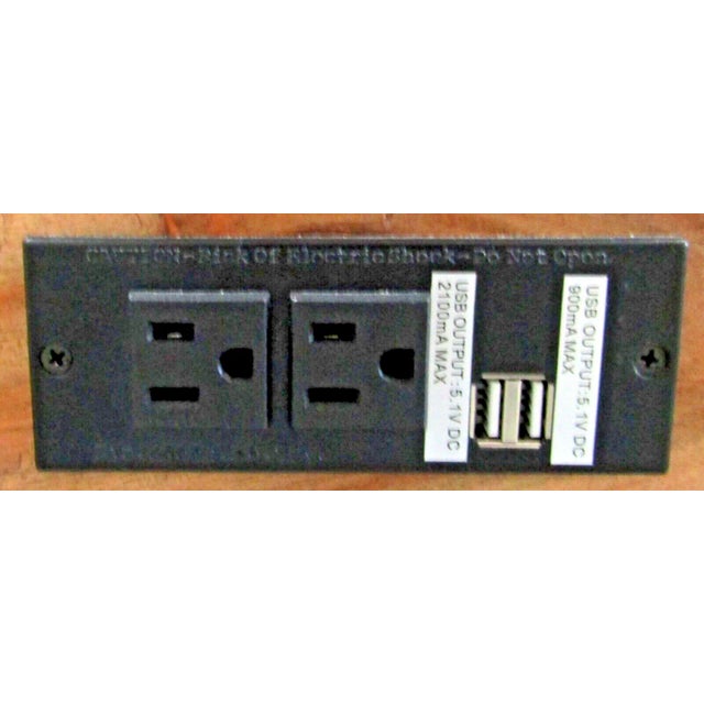 Acacia Live Edge Wood Side Table With Black Iron Frame Electrical Usb Outlets For Sale In Miami - Image 6 of 8