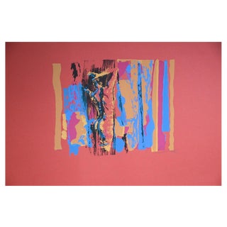 Nicola Simbari, Rounded Nude in Red, Screen Print, 1976 For Sale