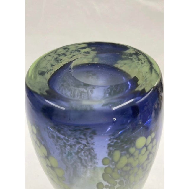 Late 20th Century Murano-Style Art Glass Vases – Purple & Chartreuse Green - Pair For Sale - Image 5 of 12
