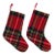 Plaid Wool Blanket Christmas Stockings - Pair For Sale