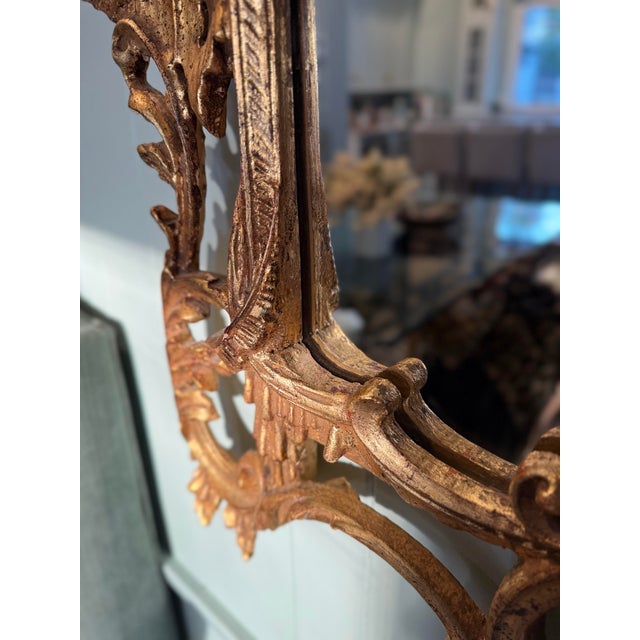 Mid-Century Italian Florentine Giltwood Pagoda Mirror For Sale - Image 9 of 13