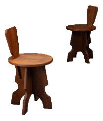 Sculptural Stools, 1960s, Set of 2