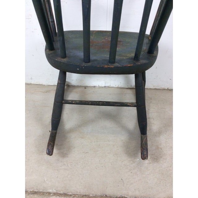 Black Antique Childs Rocking Chair With Excellent Patina For Sale - Image 8 of 16