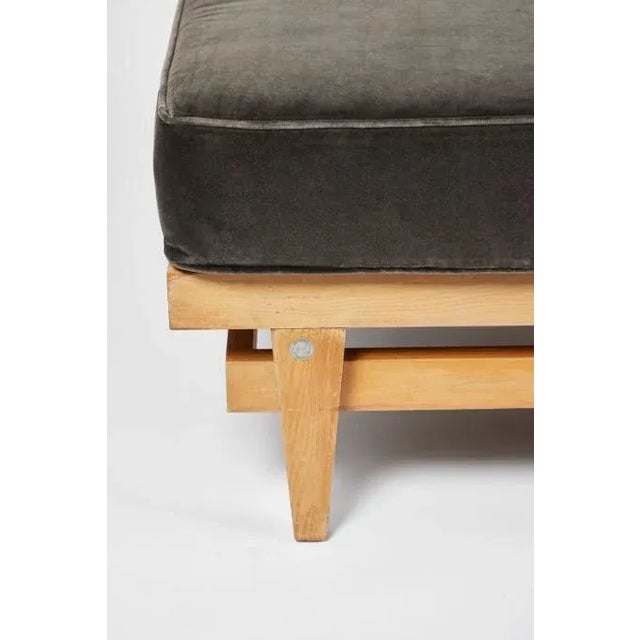 1960s Bertrand Goldberg Bleached Oak Daybed With Kravet Velvet Cushion For Sale In Los Angeles - Image 6 of 8