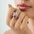 This Valentine Chevron Ruby Tiara Ring is crafted in 925 sterling silver and features a graceful chevron design accented...
