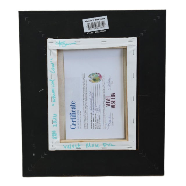 Whimsical Impressionist Cow Painting Including the Antiqued Gold Wood Frame For Sale - Image 4 of 5