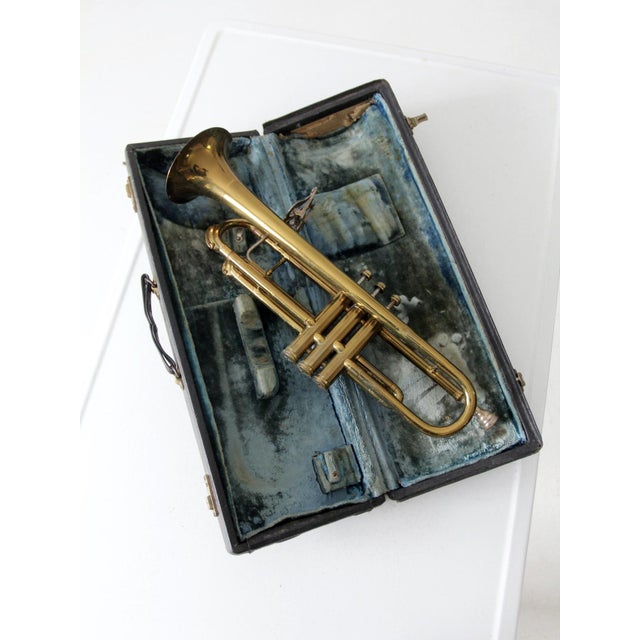 Vintage c.g. Conn Brass Trumpet With Case For Sale - Image 12 of 12