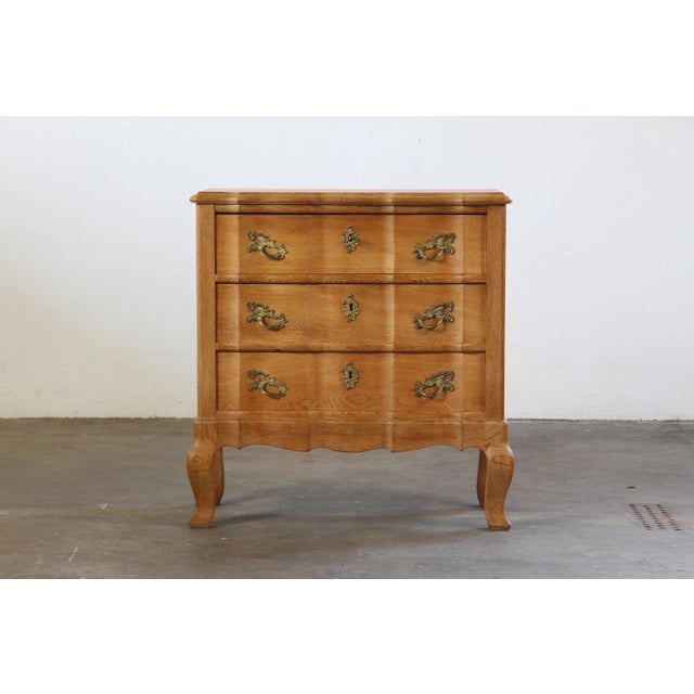 Mid-Century Danish Oak Baroque / Rococo Style Commode attributed to Henning Kjærnulf, 1960s For Sale - Image 17 of 17