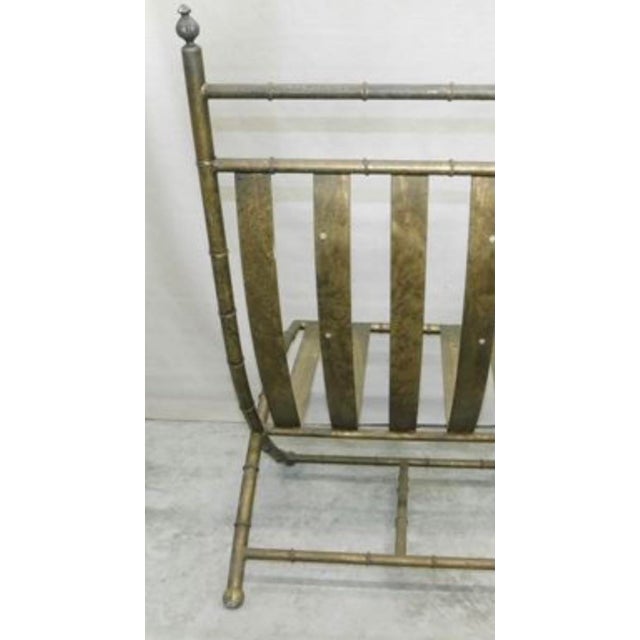 MCM Faux Bamboo Lounge Chair and Ottoman Owned by Famous Jockey For Sale - Image 10 of 12