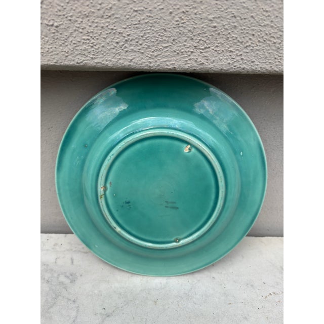 French Majolica Plate Onnaing, Circa 1890 For Sale - Image 4 of 4