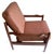 Pair of Vintage Danish modern lounge chairs attributed to Magnus Olesen featuring louvered organic-shaped backrests,...