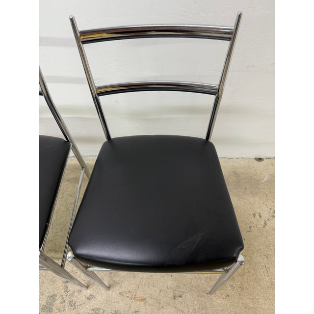 Otto Gerdau Chrome and Black Naugahyde Dining Chairs Circa 1960s - Set of Four For Sale - Image 14 of 18