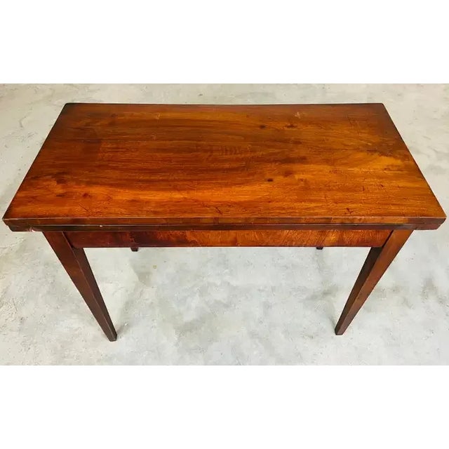 Antique Fold Over English Mahogany Card Table Circa 1910 For Sale In Philadelphia - Image 6 of 10