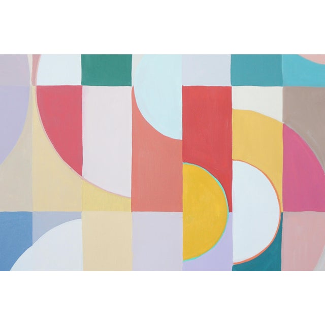 Red 2026, Original Bauhaus Painting, Art Deco Gem Maze, Acrylic Paint on Watercolor Paper by Natalia Roman - Set of 3 For Sale - Image 8 of 11