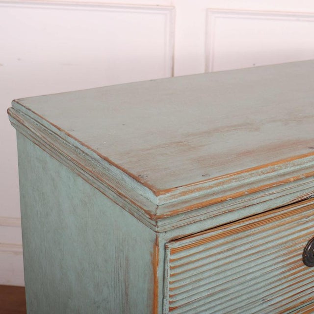 Swedish Fluted Drawer Front Commode For Sale - Image 9 of 11