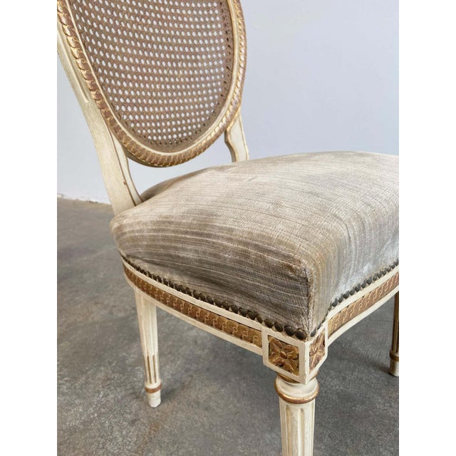 Set of 6 Antique French Style Cane Back Dining Chairs Chairish