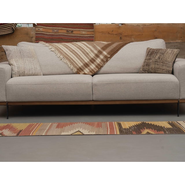 1970s Vintage Handmade Wool Cotton Brown Area Rug For Sale In San Francisco - Image 6 of 11
