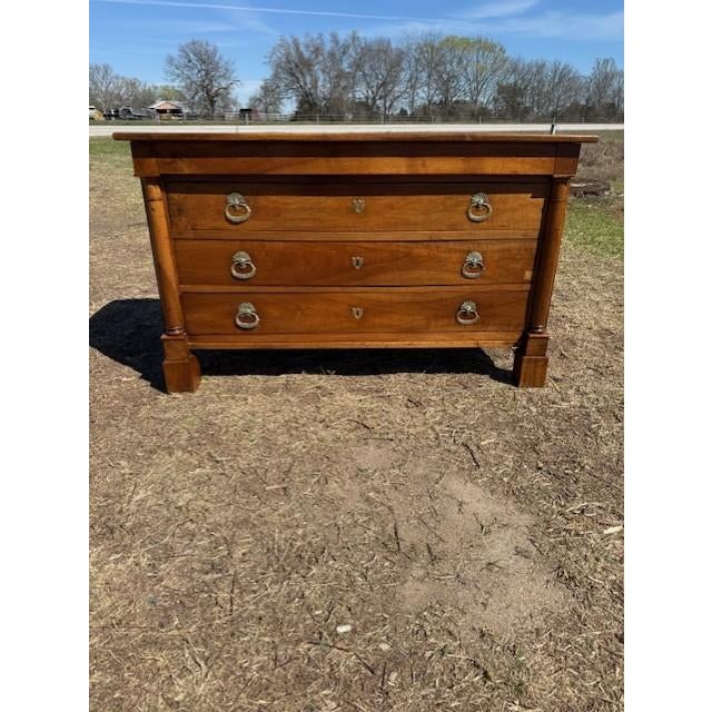 Large 19th Century French Empire Solid Walnut Chest of Drawer / Commodes For Sale - Image 6 of 18