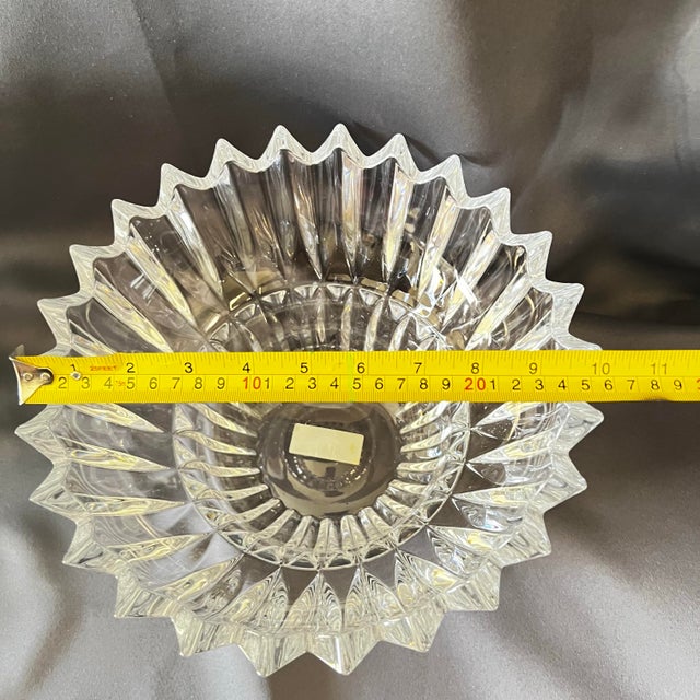 Late 20th Century Mikasa Ice Palace Crystal Bowl 10” Sculptural Modern Decor Slovenia Heavy For Sale - Image 5 of 9