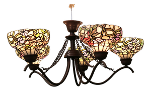 Large 5-Branch Chandelier in the style of Tiffany, 1960