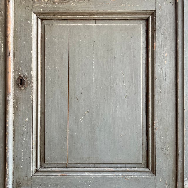 French Country 19th Century French Painted Buffet Cabinet - Gray For Sale - Image 3 of 9