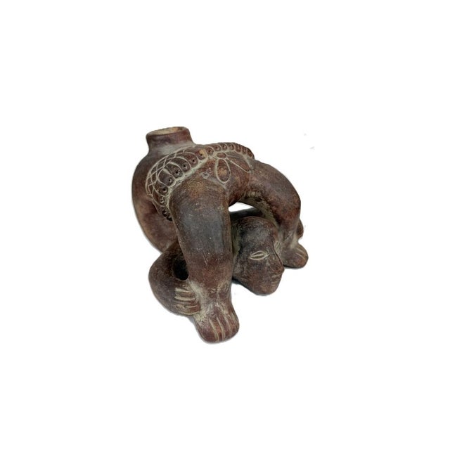 Brown Pre-Columbian Mesoamerican Terracotta Vessel For Sale - Image 8 of 10
