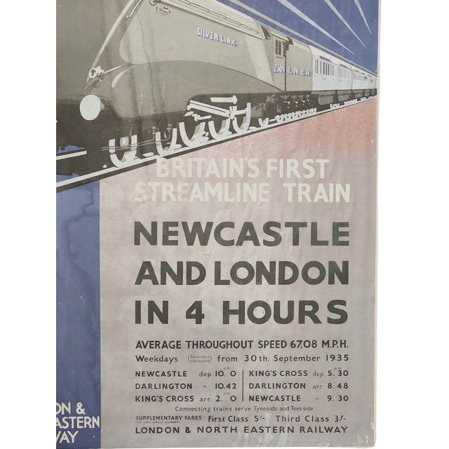 Rare 1968 reproduction of 1935 poster advertising The Silver Jubilee - Britain's First Streamline Train, in excellent...