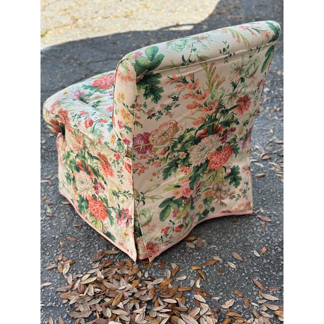 Vintage Palm Beach Floral Arm Chair For Sale In Charleston - Image 6 of 9