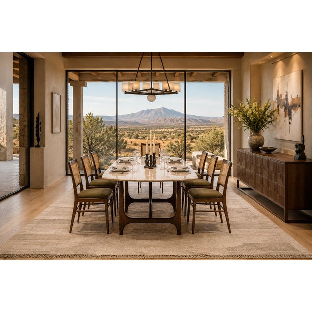 An exceptional set of eight Brazilian Modern dining chairs, crafted in Brazil in the 1960s from richly figured solid...