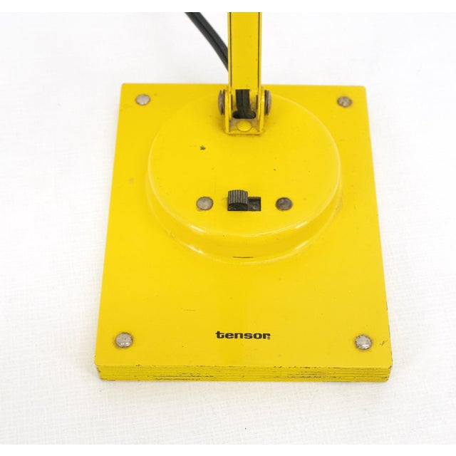 1970s Vintage Mid-Century Modern Tensor Bright Yellow Enamel Adjustable Desk Lamp For Sale - Image 5 of 10