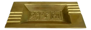 Vintage Mid-Century, Brass-Plated Over Bronze "Pepe-Mendoza Style" Egyptian Revival Vide-Poche Ashtray, and.or Catchall
