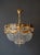 Art Deco Low Plafonnier Crystal Chandelier in Gold Lustre Brass For Sale - Image 6 of 7